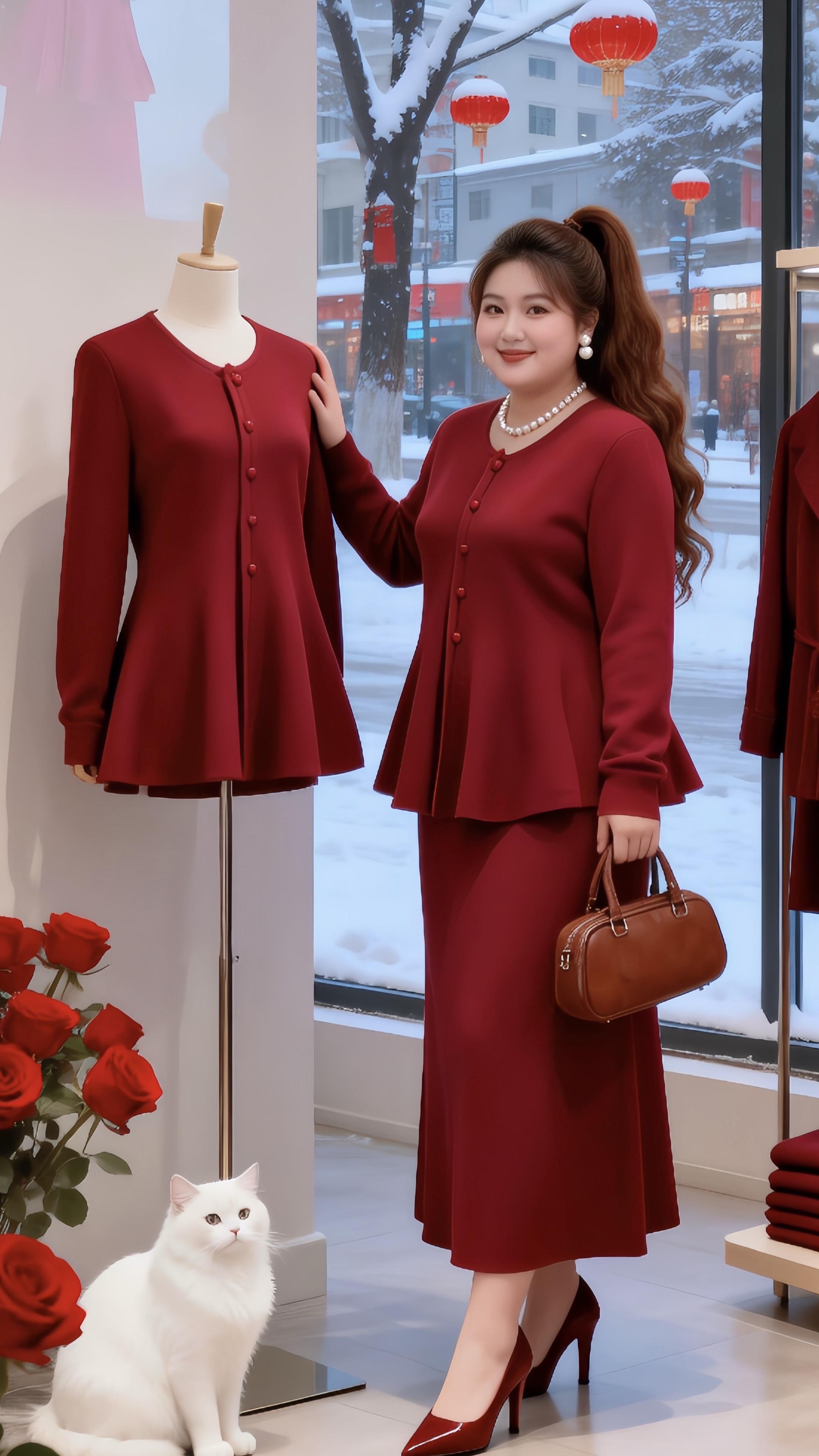 大码女装小香风套装让人眼前一亮的跨年约会穿搭脱下外套也体面的秋冬内搭 ...