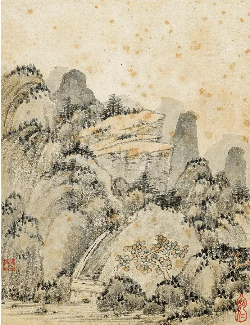 弘仁 静谷寒烟图册。弘仁(1610年-1663年)，俗姓江，名韬，字六奇，出家后