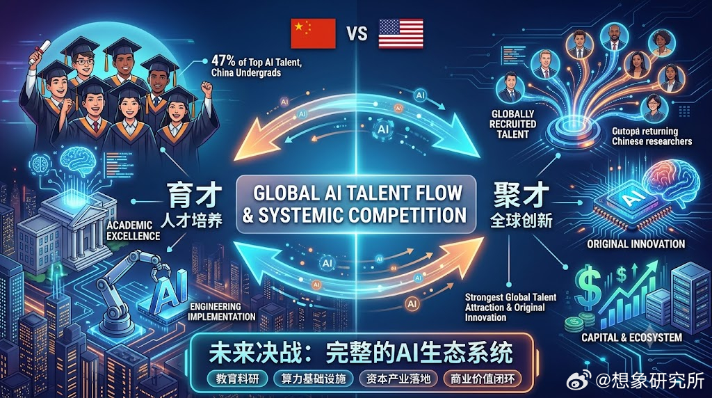 【全球47%顶级AI人才本科来自中国！但这不等于“全面超越”】中国AI全面超美了