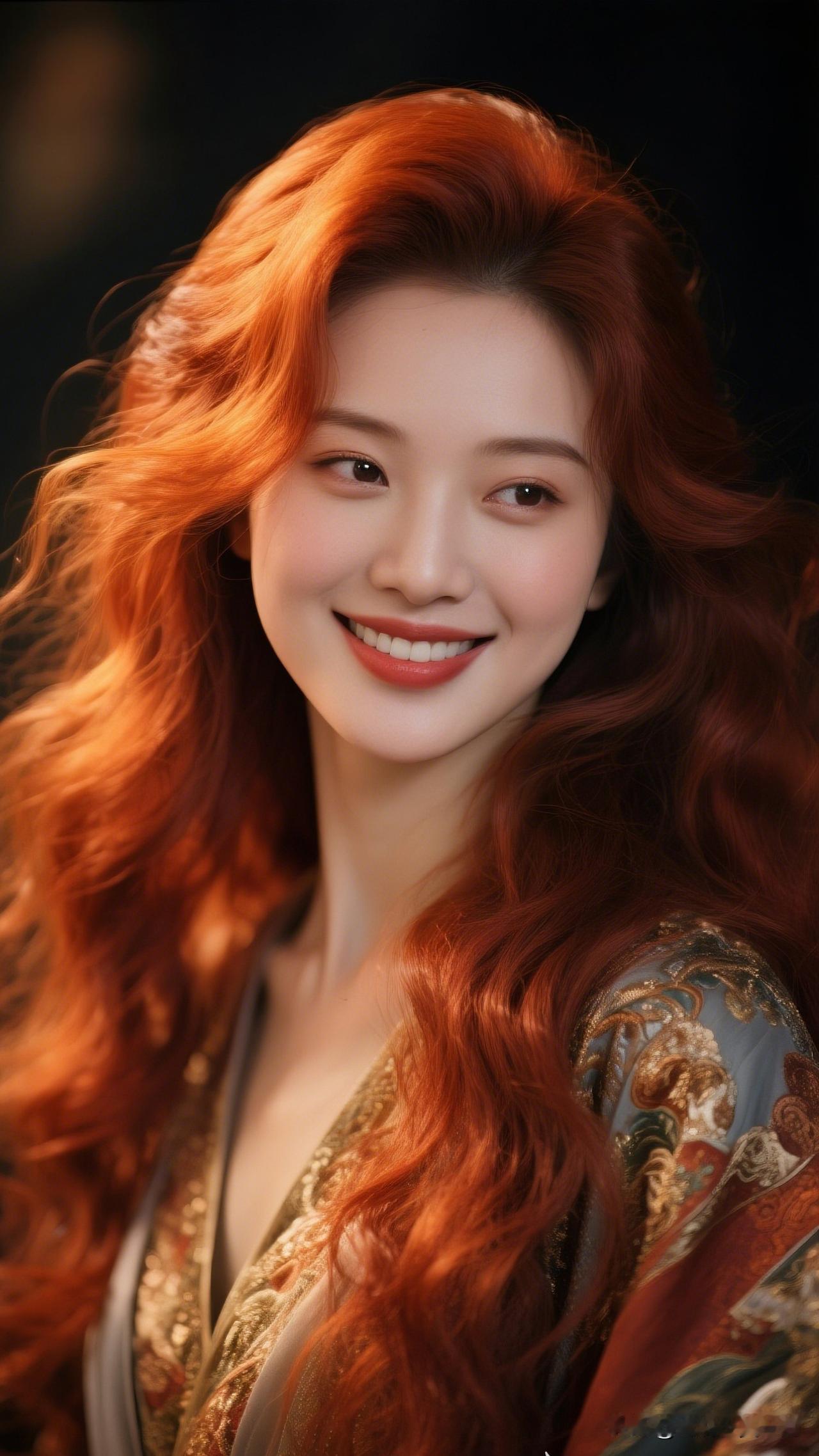 红发美人，微笑如花，惊艳时光。女明星中谁最迷人？