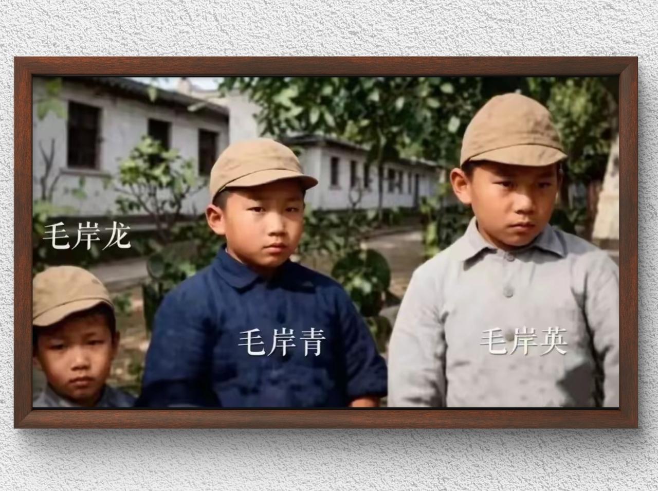 1931年毛岸英、毛岸青、毛岸龙三兄弟童年时，在上海大同幼稚园的留影！