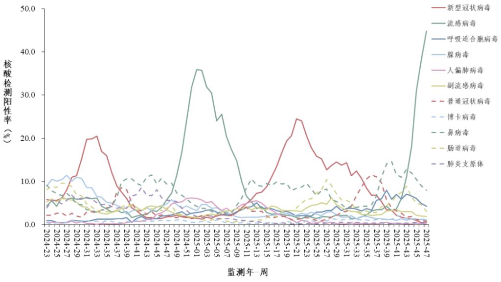 【#全国流感阳性率约45%#，为何今年“中招”的人特别多？】11月27日，中国疾