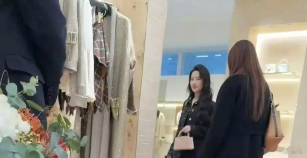分享娱乐刘亦菲穿黑衣低调逛店 气质温婉颜值清爽出众 