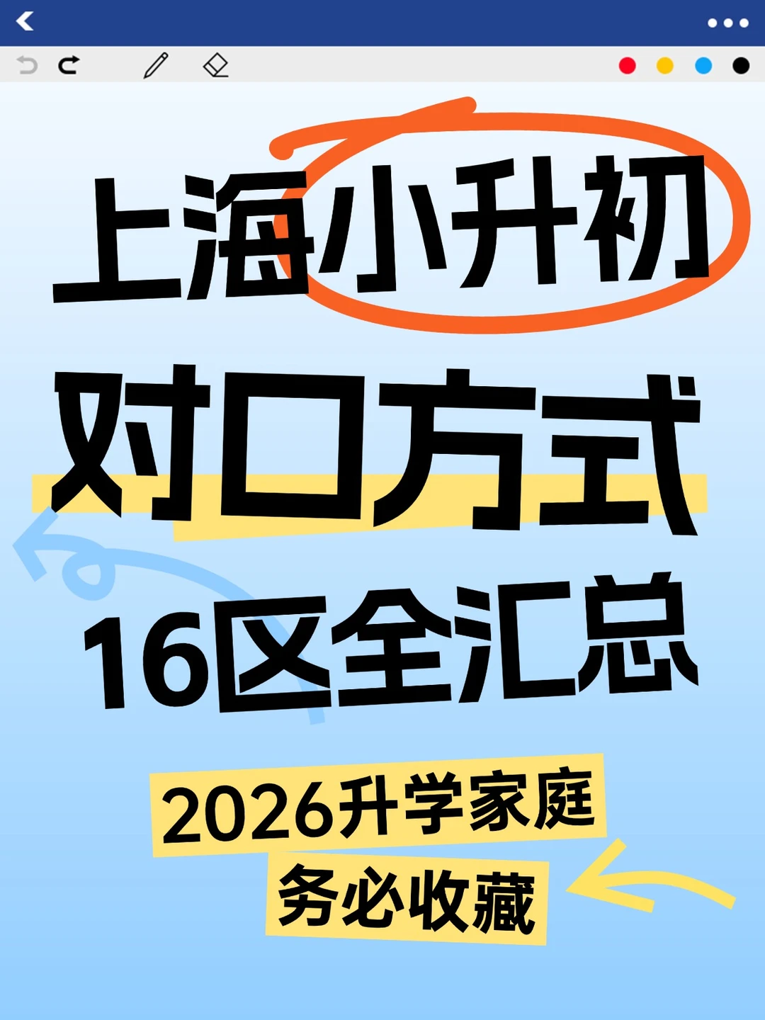 上海小升初划重点！16区对口方式全汇总