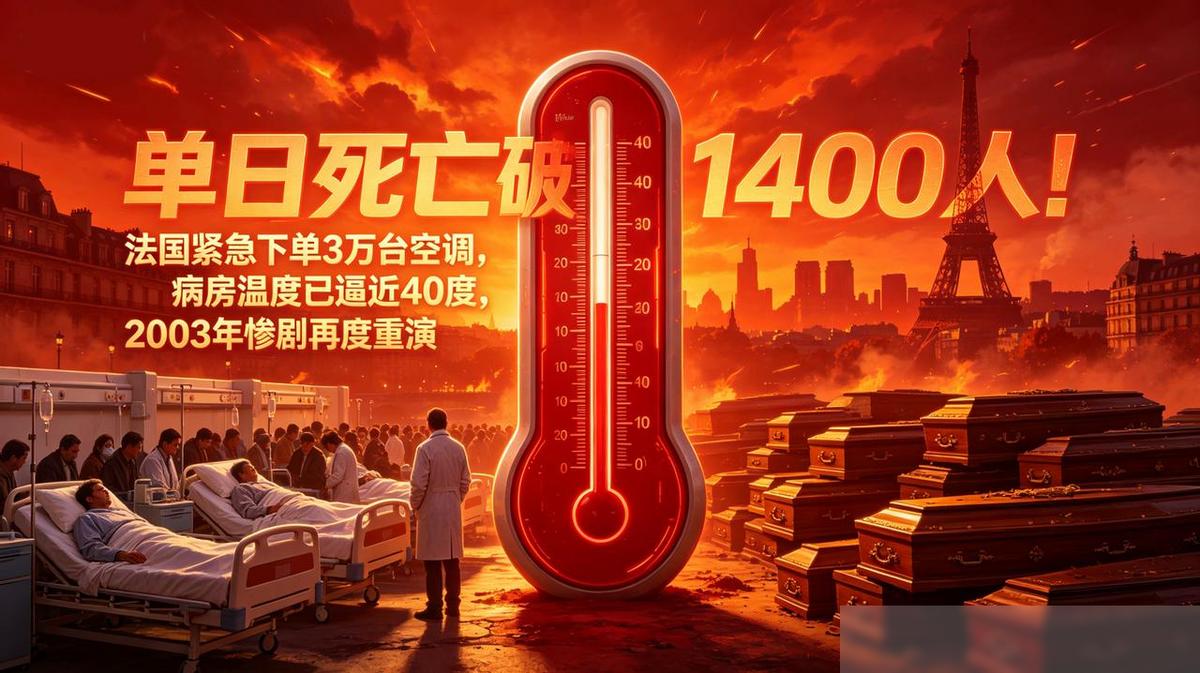 单日死亡破1400人！法国紧急下单3万台空调，病房温度已逼近四十摄氏度。这事最刺