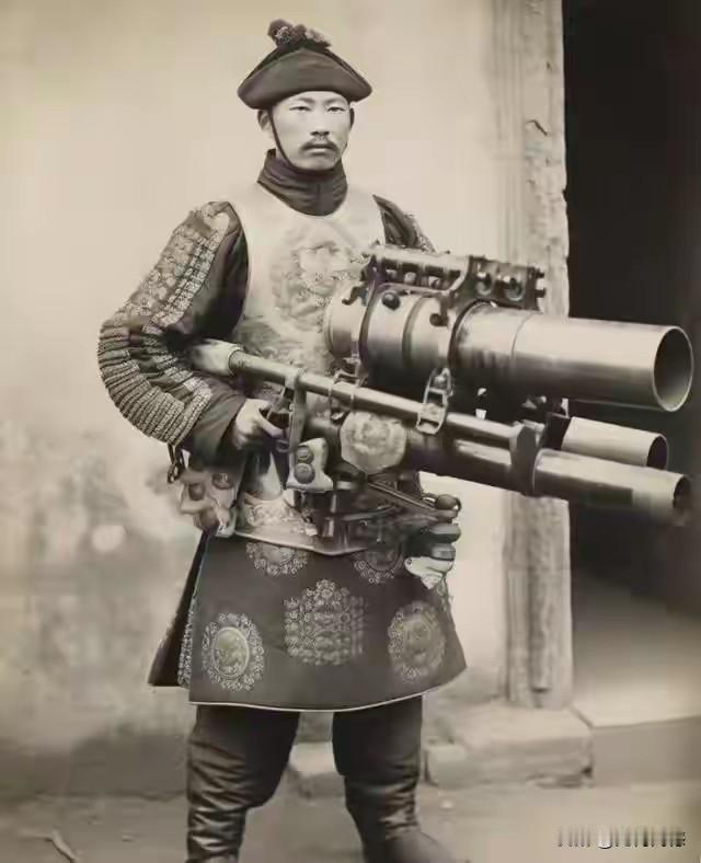 这个人手里拿的是一种什么武器呢？感觉应该都是钢铁制成的，根据这东西的大小来判断的