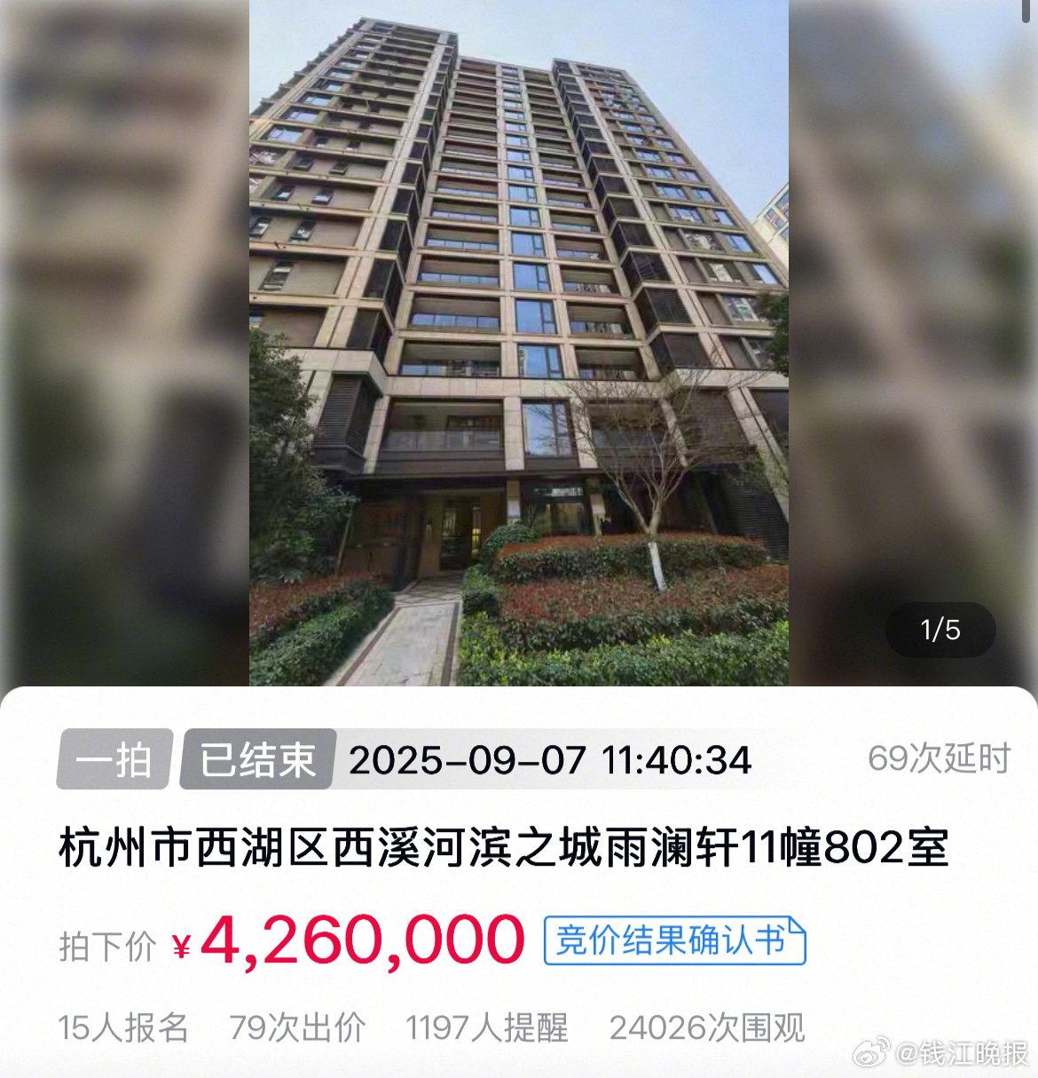 【#8万一平的学区房法拍打6折#】要说前几年杭州楼市最火爆的学区房，除了文鼎苑，