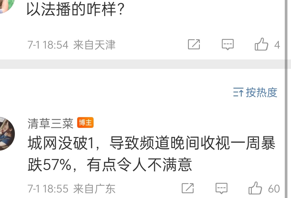 说的以法之名收视率 ​​​