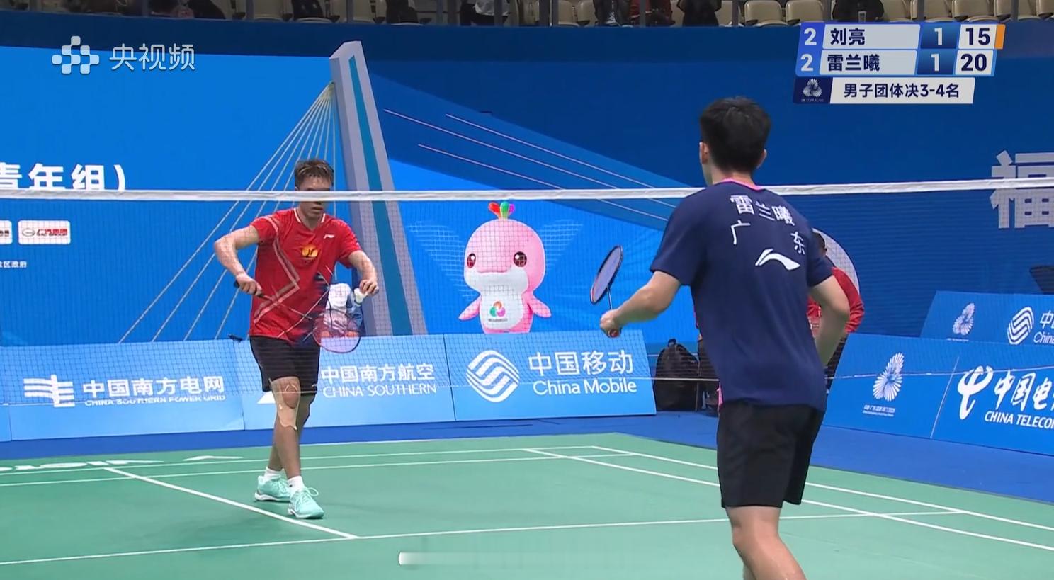 广东男团铜牌！男团成年 季军赛 湖南队 2-3 广东队 男单 高博帅 21-14