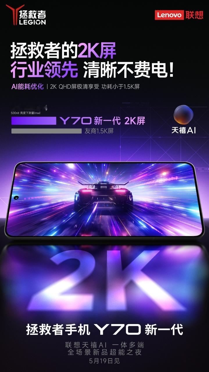 为战新生！拯救者的2K猎速电竞屏

AI能耗优化，功耗小于1.5K屏！

超高清