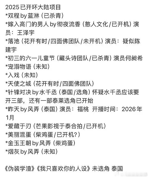 6.0捞钱的日子不多了    明年有一大批“环大陆”耽改排着队上映，包括柴鸡蛋的