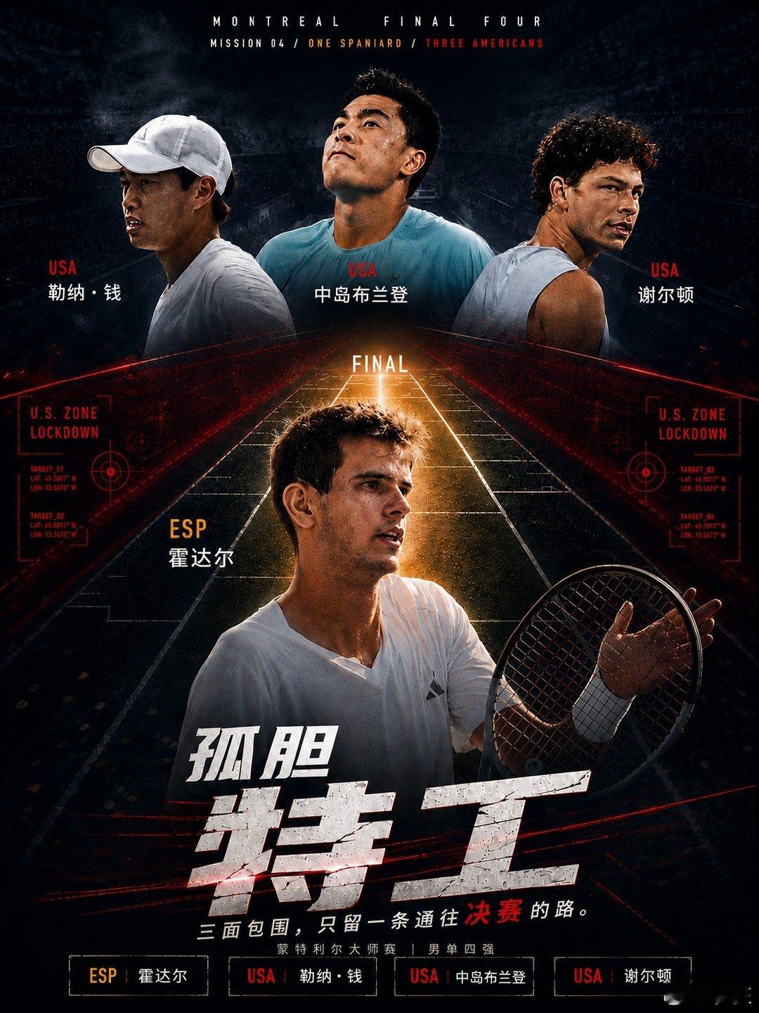 蒙特利尔大师赛，霍达尔晋级四强，即时排名升至第11位，距世界前十仅一步之遥。他面