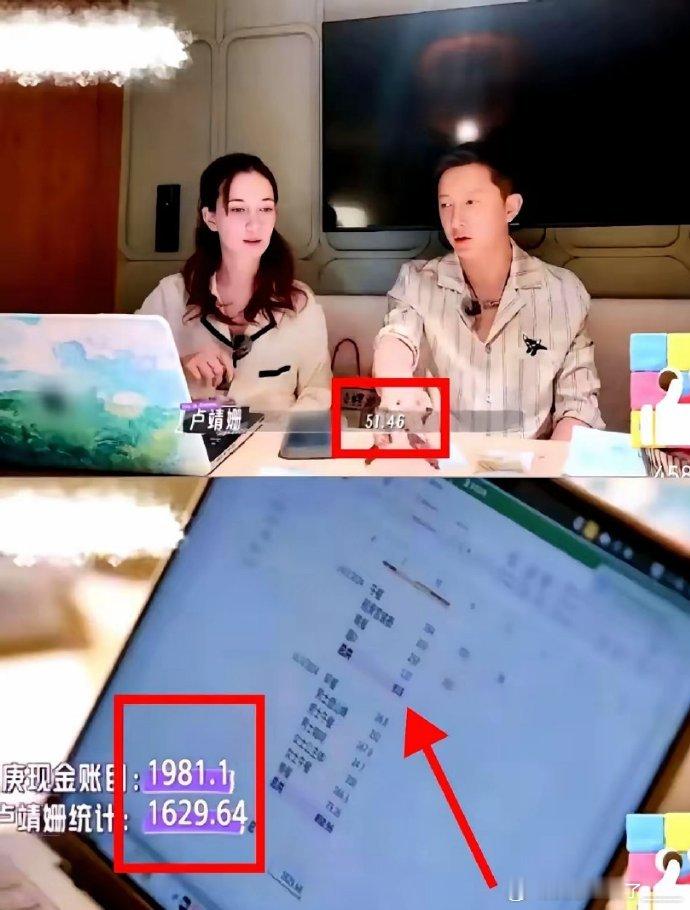 卢靖姗韩庚夫妻对账名场面，Excel 整得超专业，数据清晰，韩庚面对 “账单审视