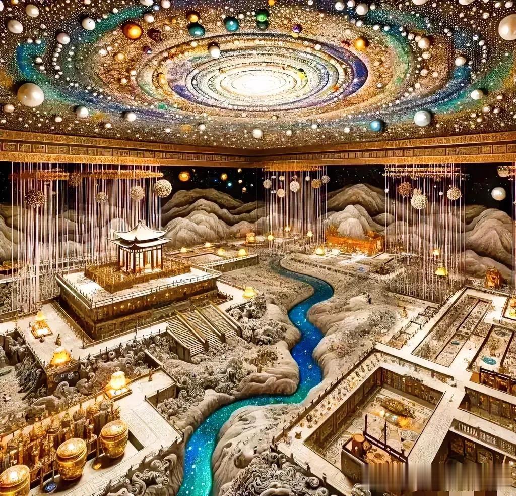#AI绘画可以有多惊艳# 这一次，我为AI点赞！秦始皇陵，多么震撼：