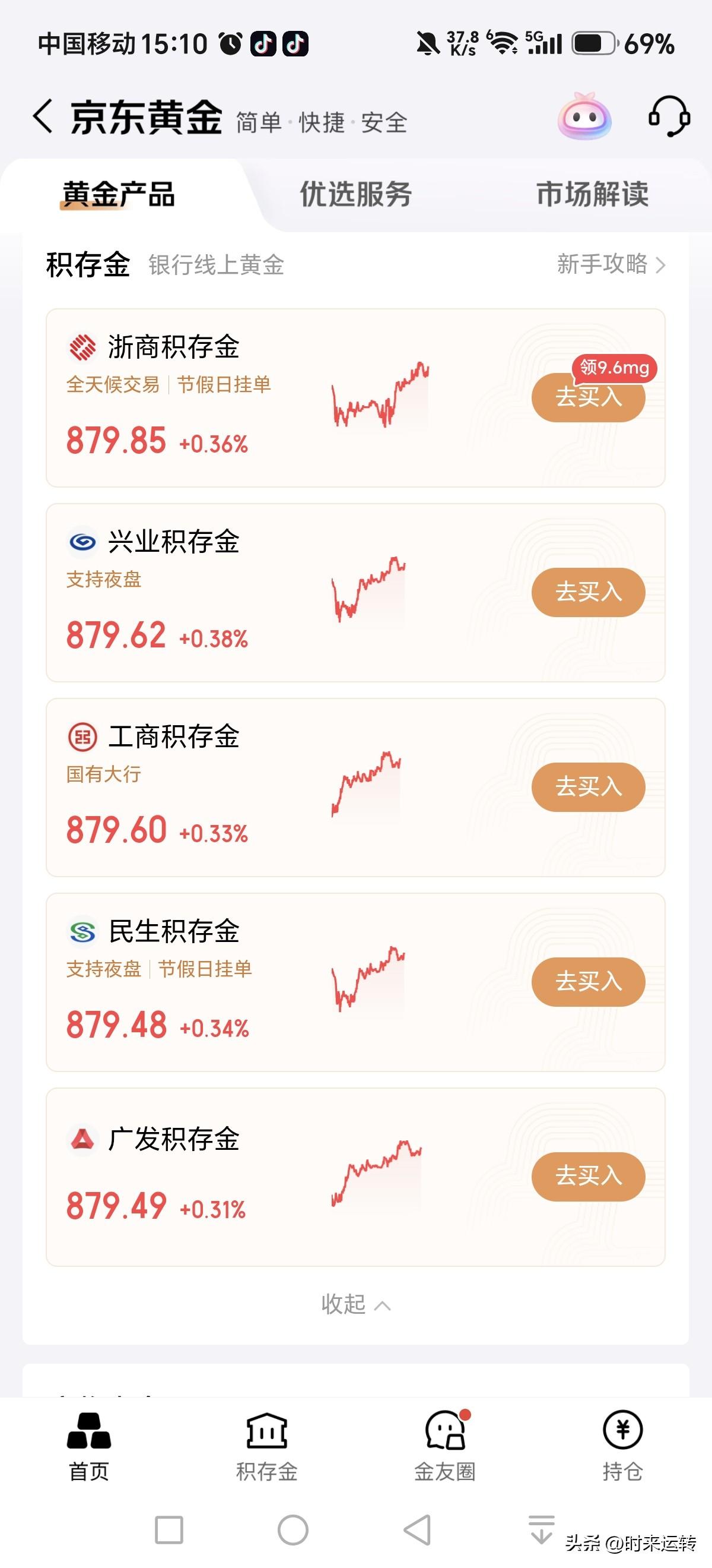 黄金现时879，
你说，
它会不会
跳到700？