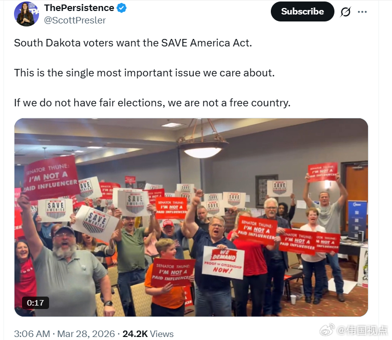 斯科特·普雷斯勒:南达科他州的选民希望通过《拯救美国法案》。这是我们最关心的、最