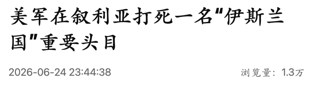 美军在空袭行动中打死“伊斯兰国”重要头目阿里·侯赛因·乌莱维