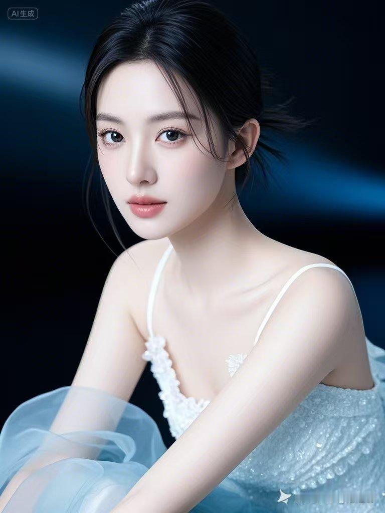 她眼波流转间藏着星辰大海，温柔又神秘，美得让人屏息。