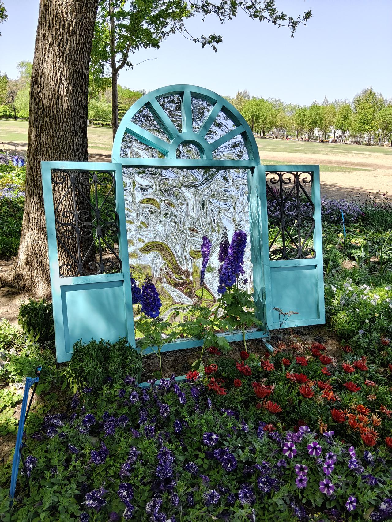 莫奈花园的镜面油画
昨日分享了海淀公园“莫奈花园”的景色，好友留言，说花丛中还有