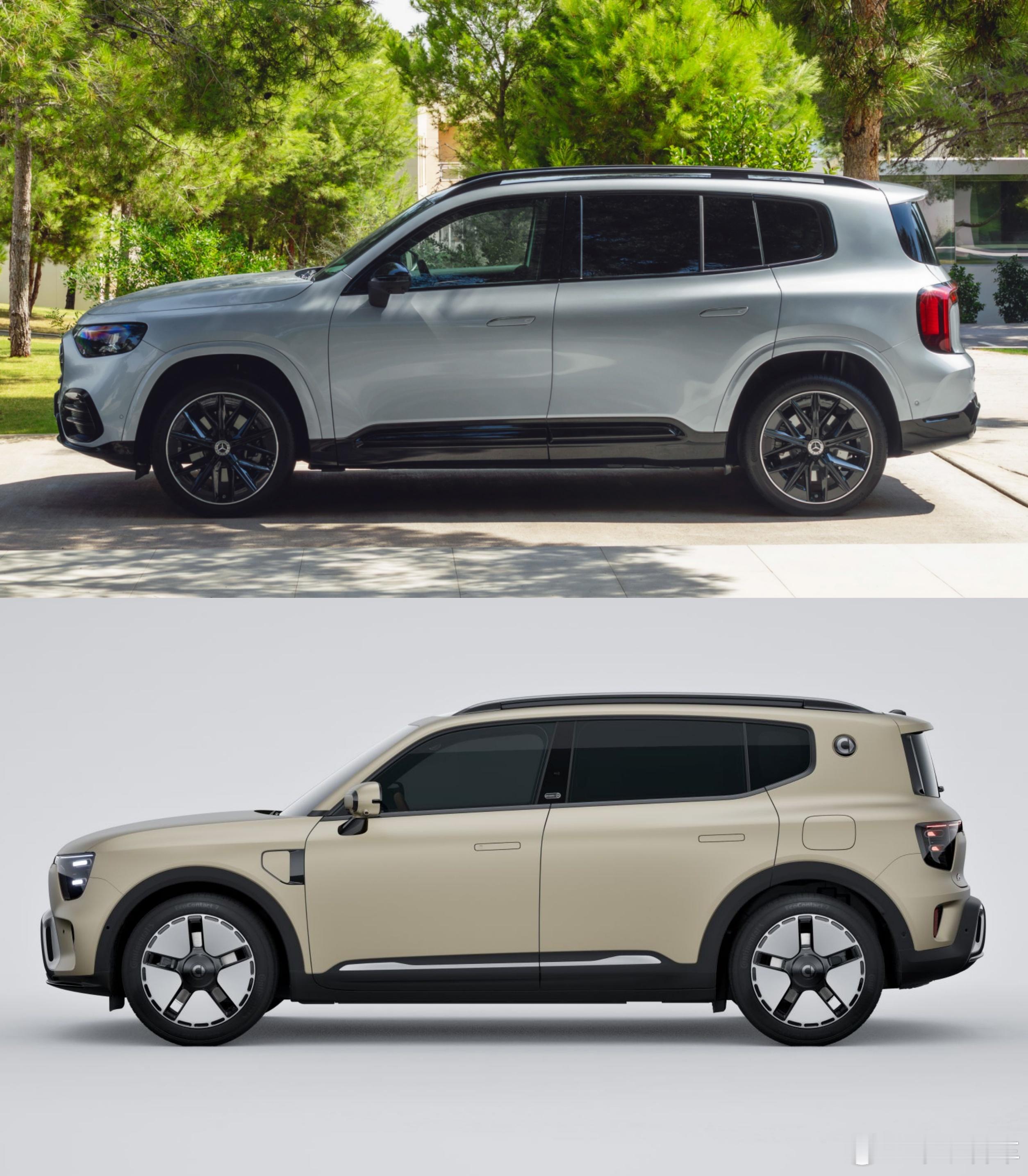 这两款车必不可少地会被拿来对比了     GLB和精灵5号 奔驰号外