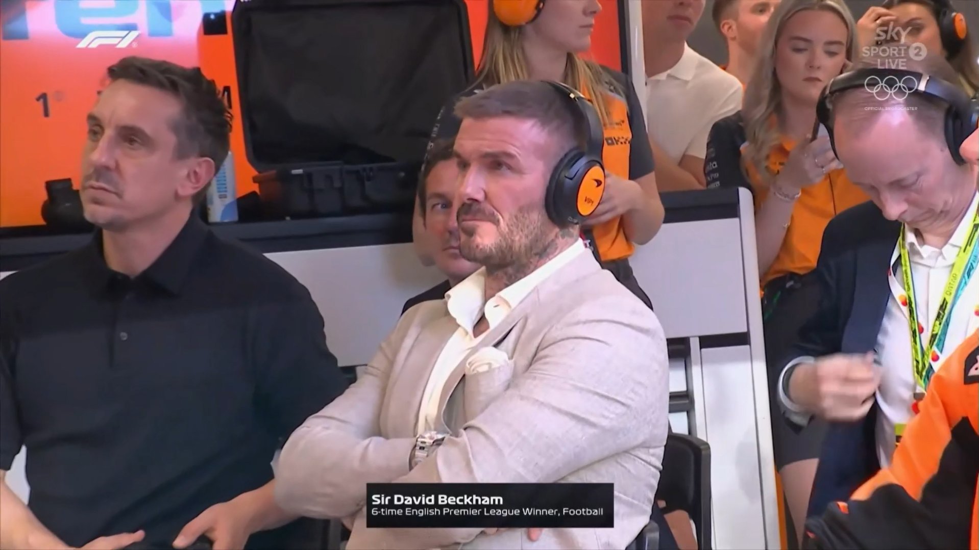 贝克汉姆坐进了迈凯轮的P房观战卡塔尔大奖赛，他在赛前接受采访时表示希望诺里斯能在