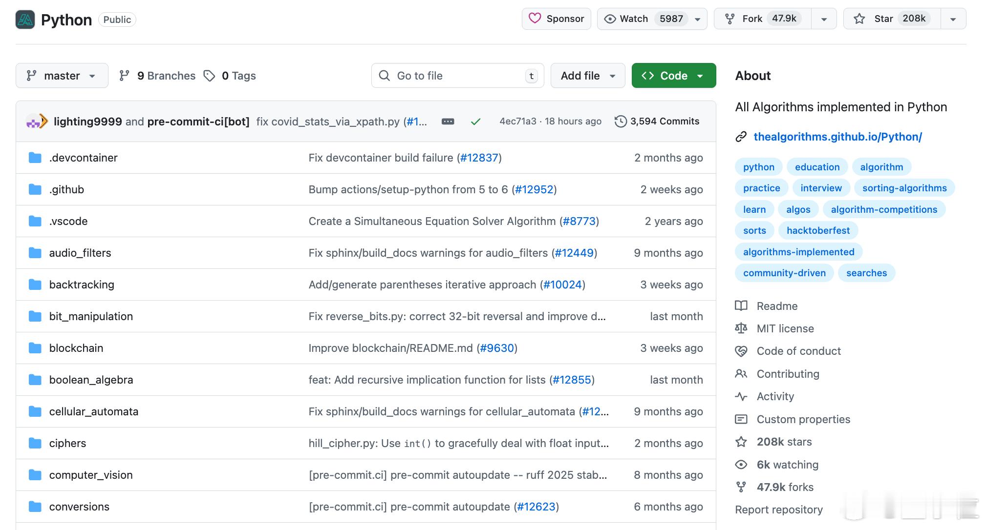 GitHub各类算法合集学习Python算法宝藏仓库GitHub有个算法搜集项目
