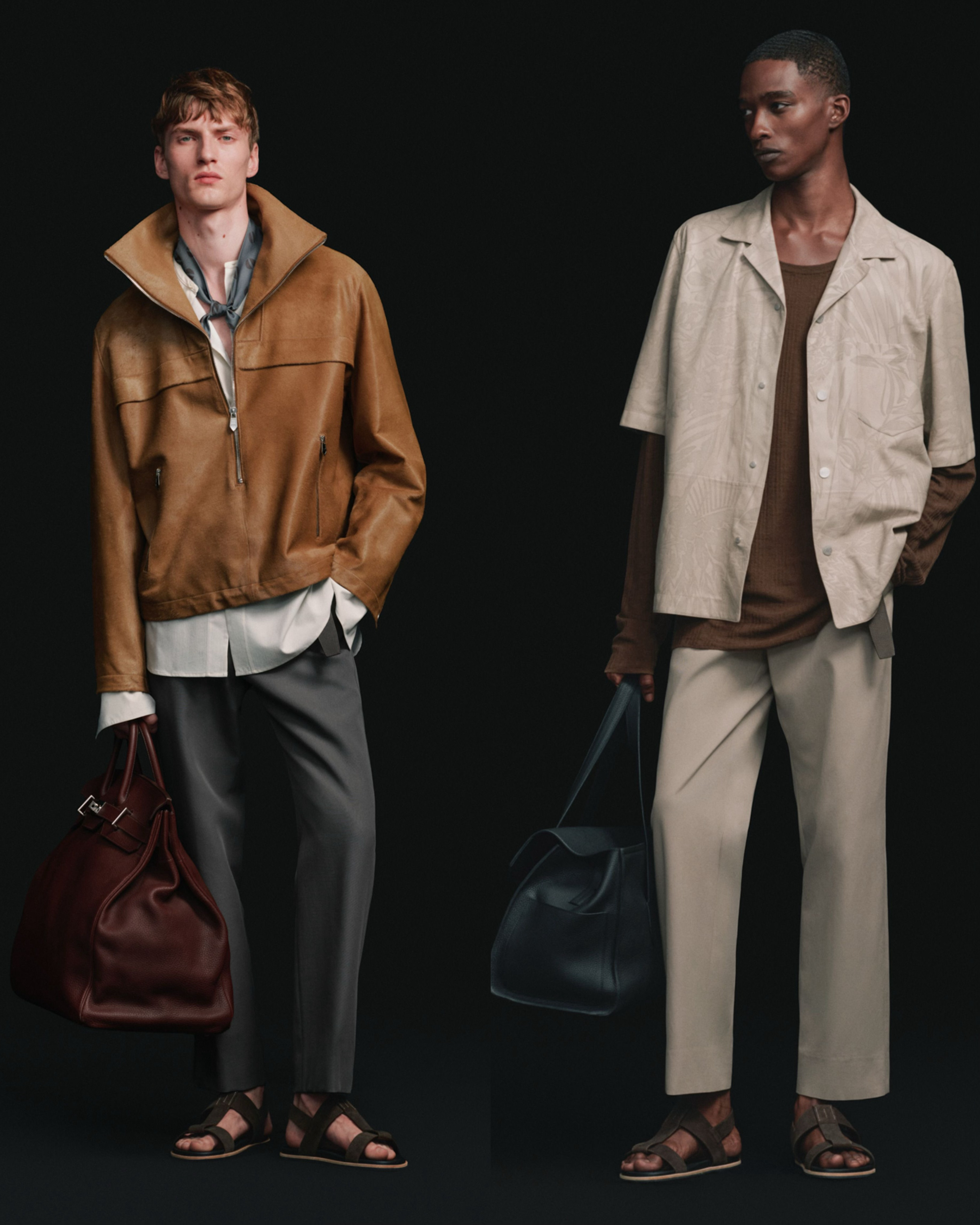 Hermès 2027 春夏男装系列发布——服饰细节，展现对顶级材质的严苛选择，