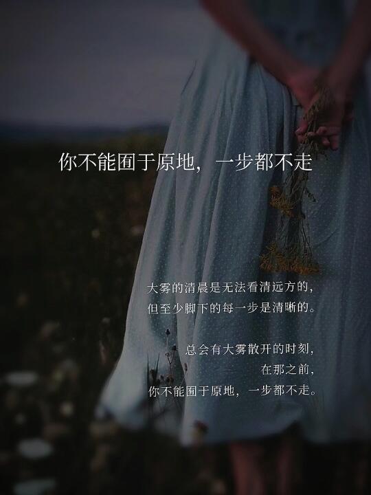 你不能囿于原地，一步都不走