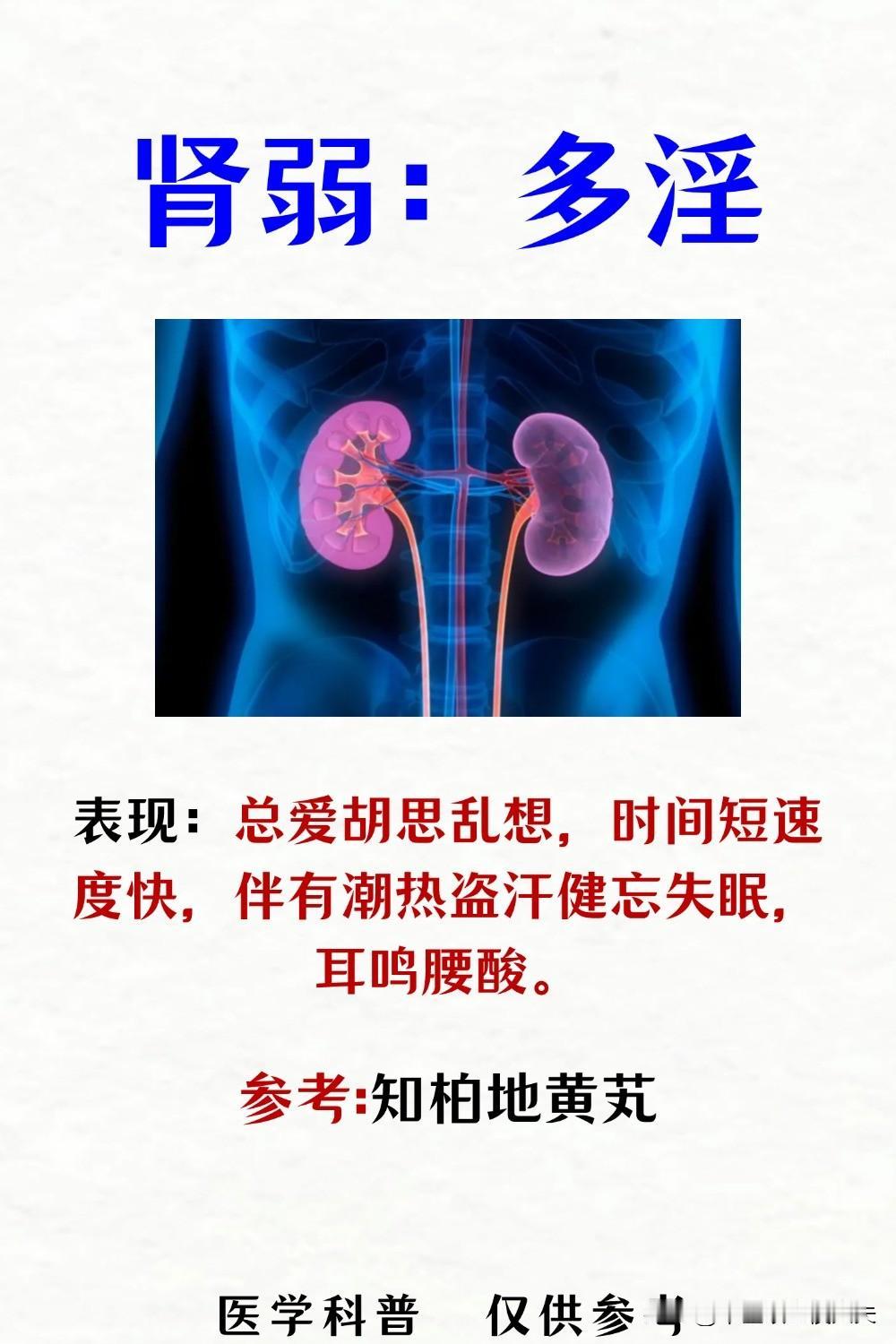 肾弱：多淫
肝弱：多屁
心弱：失眠
脾弱：多短#健康养生##肾虚##腰疼#