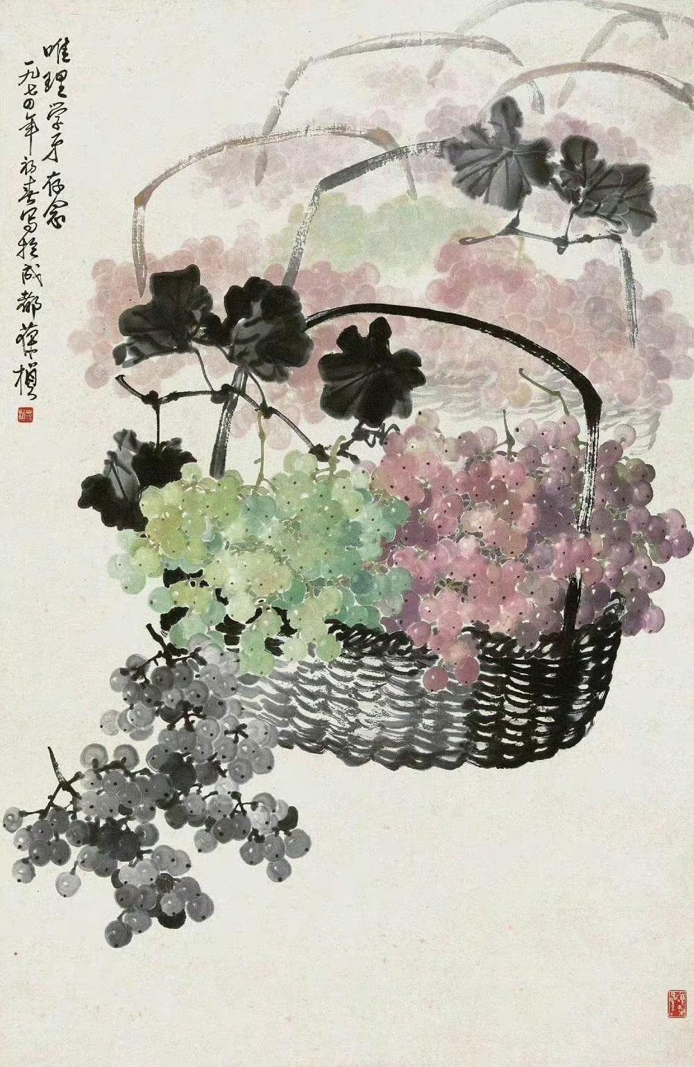 “天上金盘露,人间玉树秋| 苏葆桢 绘”🍇绘画 国画