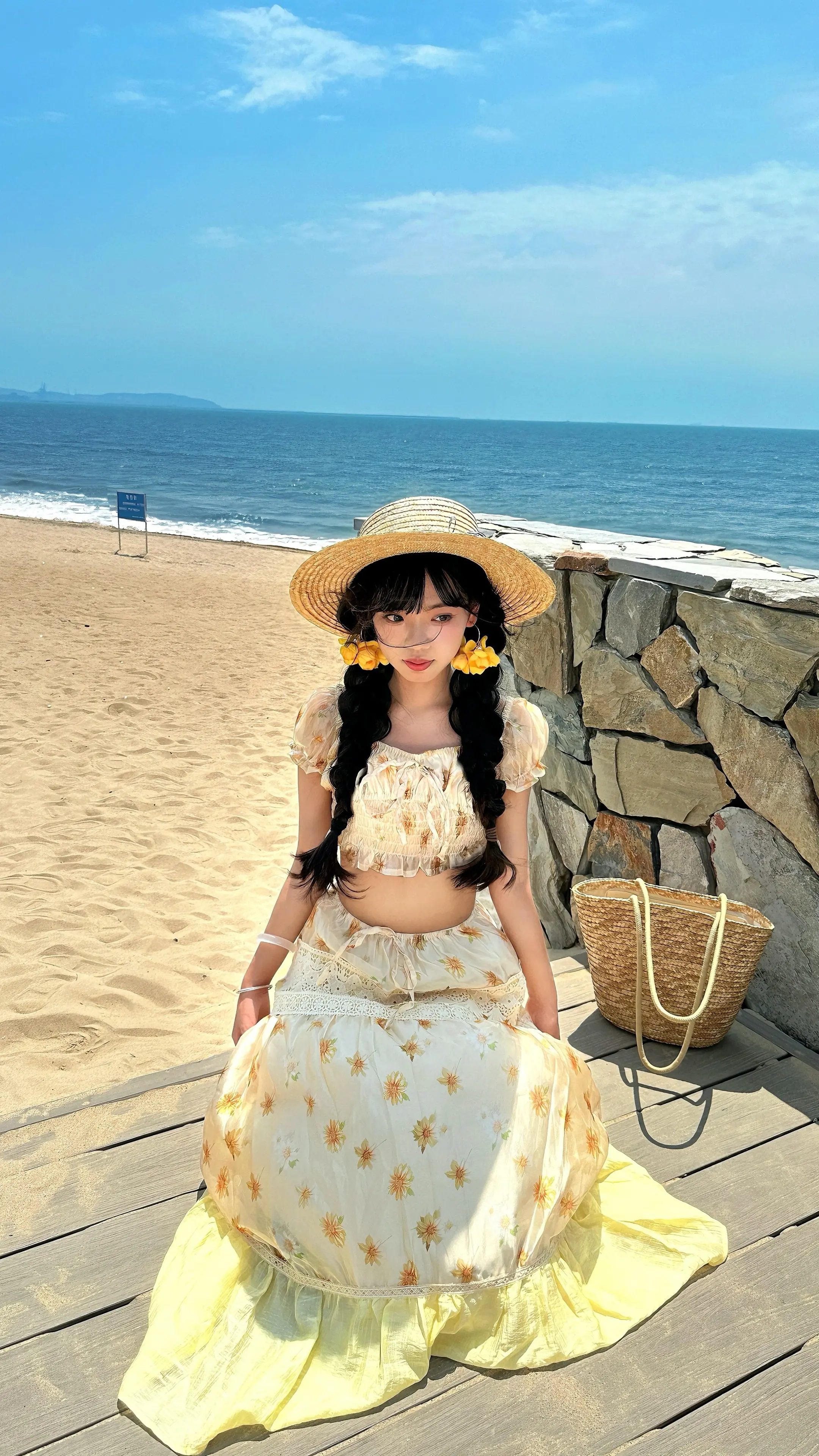 听海浪声和心跳的频率契合🌊。好喜欢大海！如果不会晒黑就好了