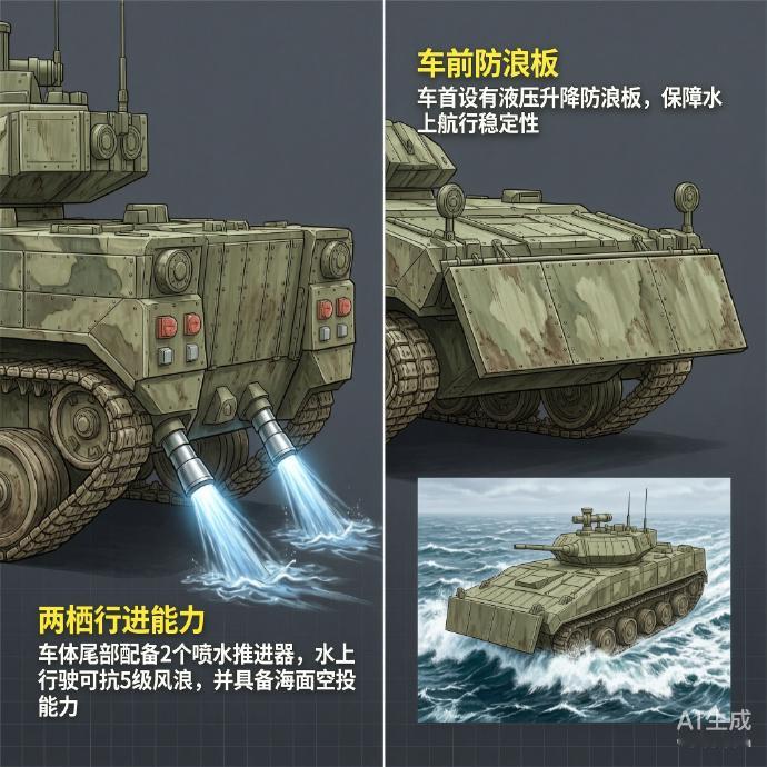 军事ai新视野 俄罗斯BMD-3伞兵战车BMD-3是苏联于20世纪80年代研发的