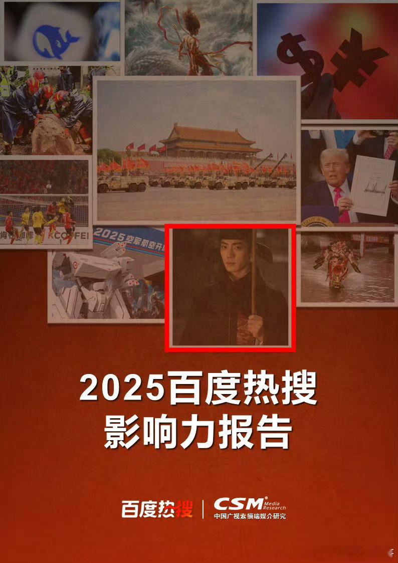 百度影响力2025年终报告，肖战作为唯一一位演员，凭借火爆作品【藏海传】和【得闲