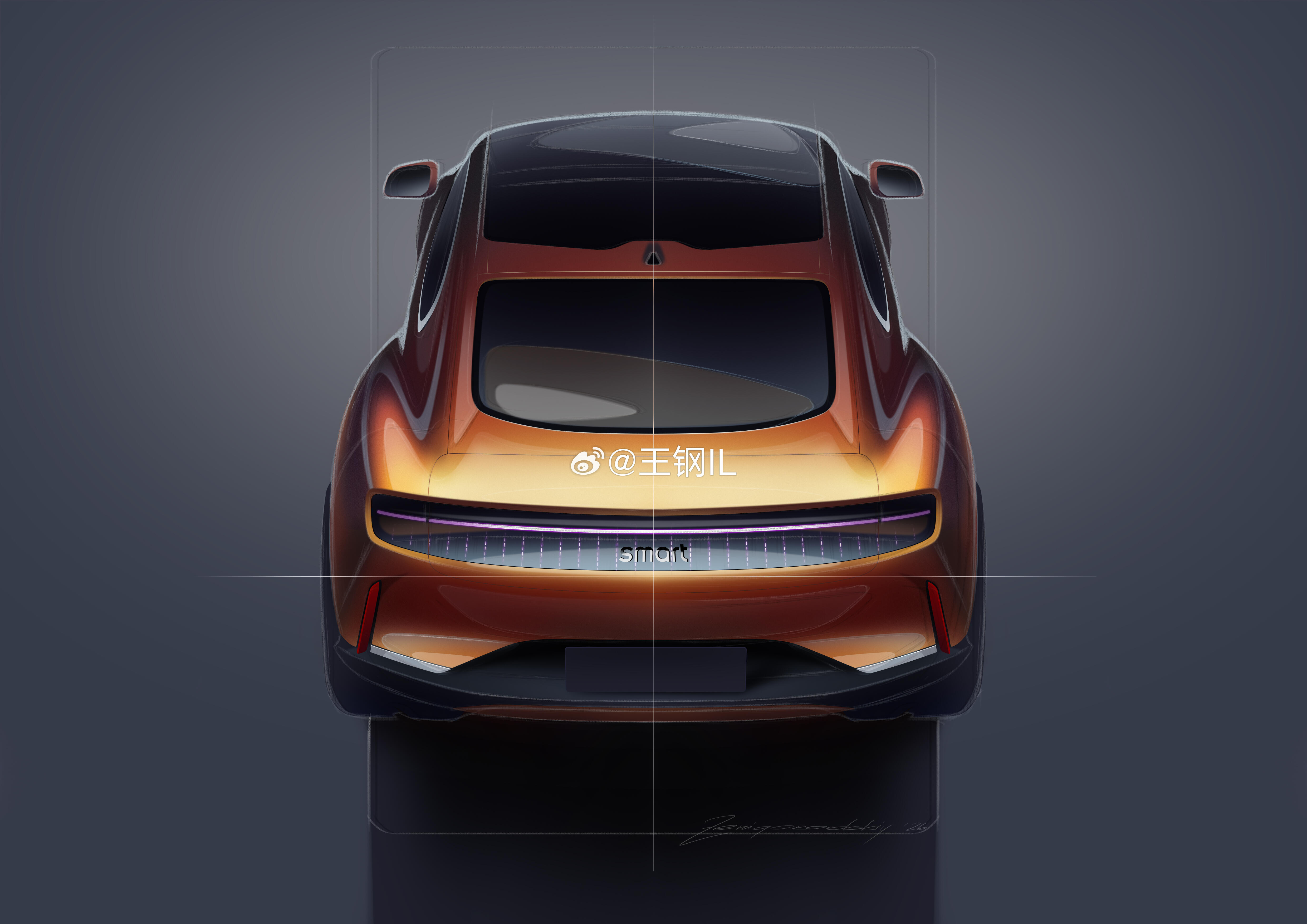 smart精灵六号概念图美晕了！奔驰设计团队出手，最美溜背实锤，弧线从车顶一气呵