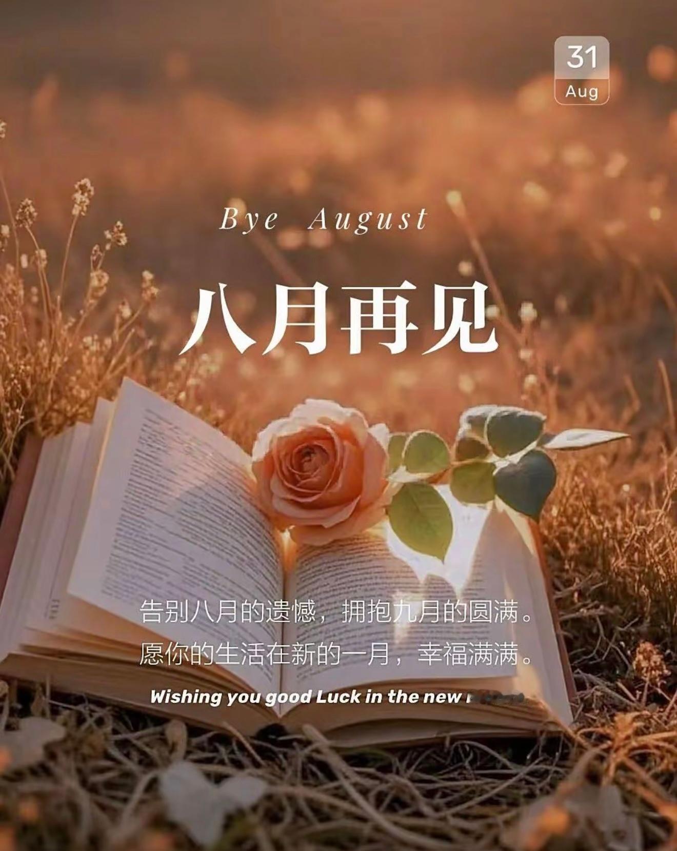 一条plog告别八月八月落幕，好坏都翻篇了。过去的不必反复回味，调整状态迎接新月