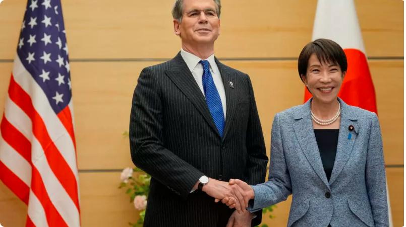 美财长贝森特访日与首相及多名阁僚会谈

11 日至 13 日，美国财政部长贝森特