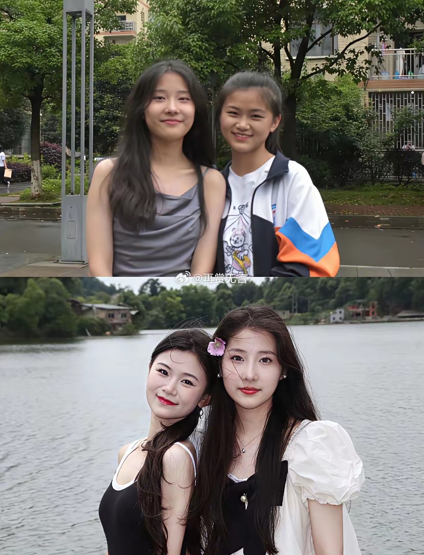 两姐妹这是吃了唐僧肉吗？都这么漂亮。 