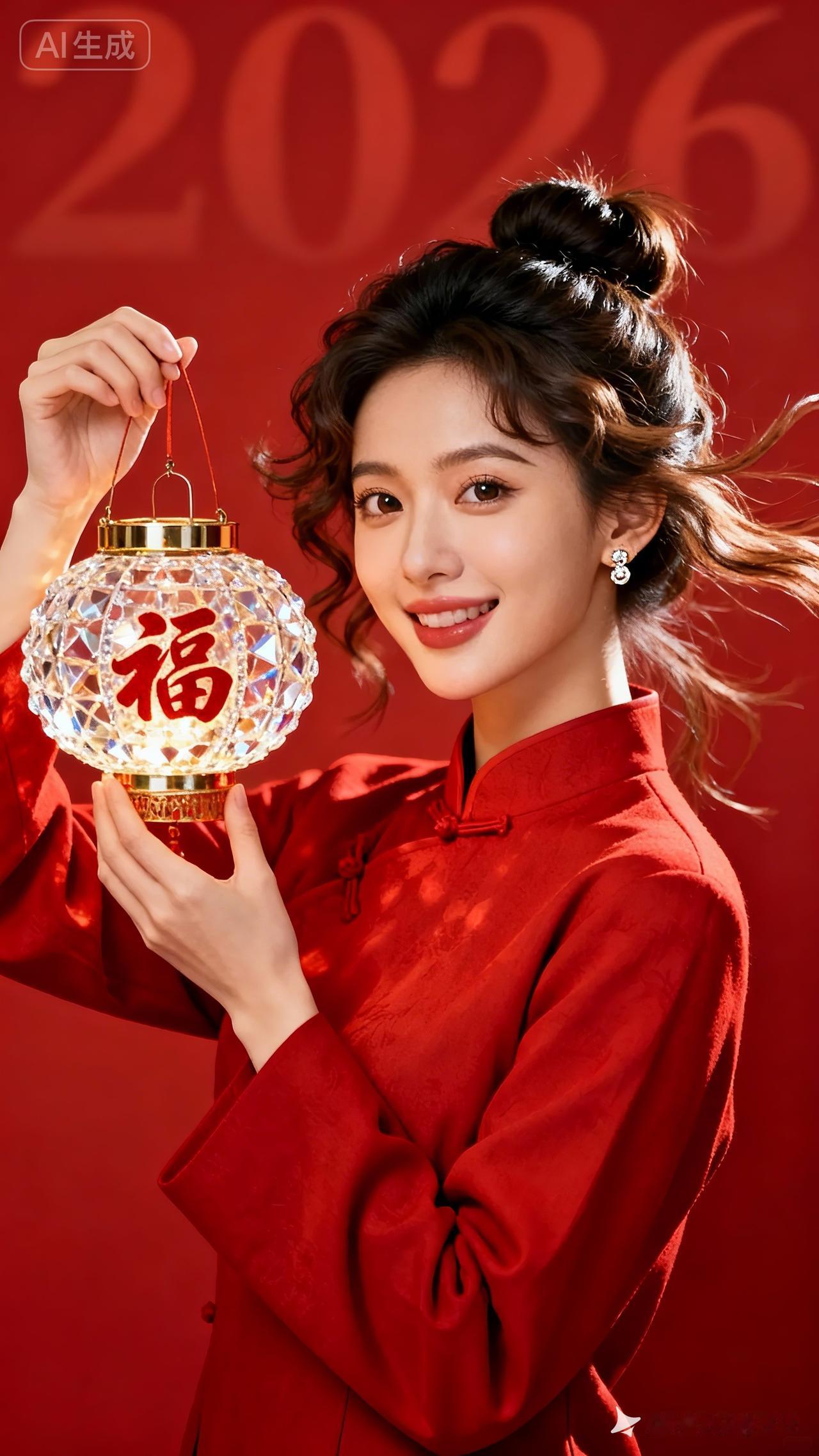 新年快乐！🎉✨ 红红火火迎新年，福气满满！💖🏮