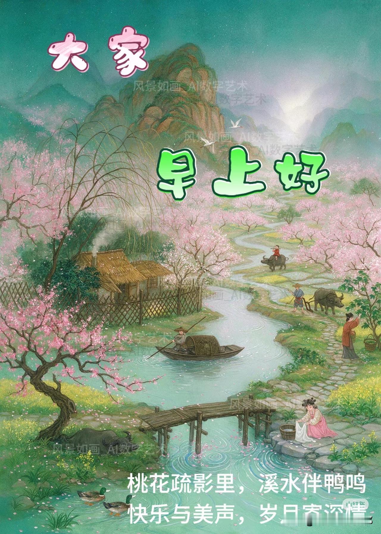 早晨好，像在桃花源里生活一样美好。