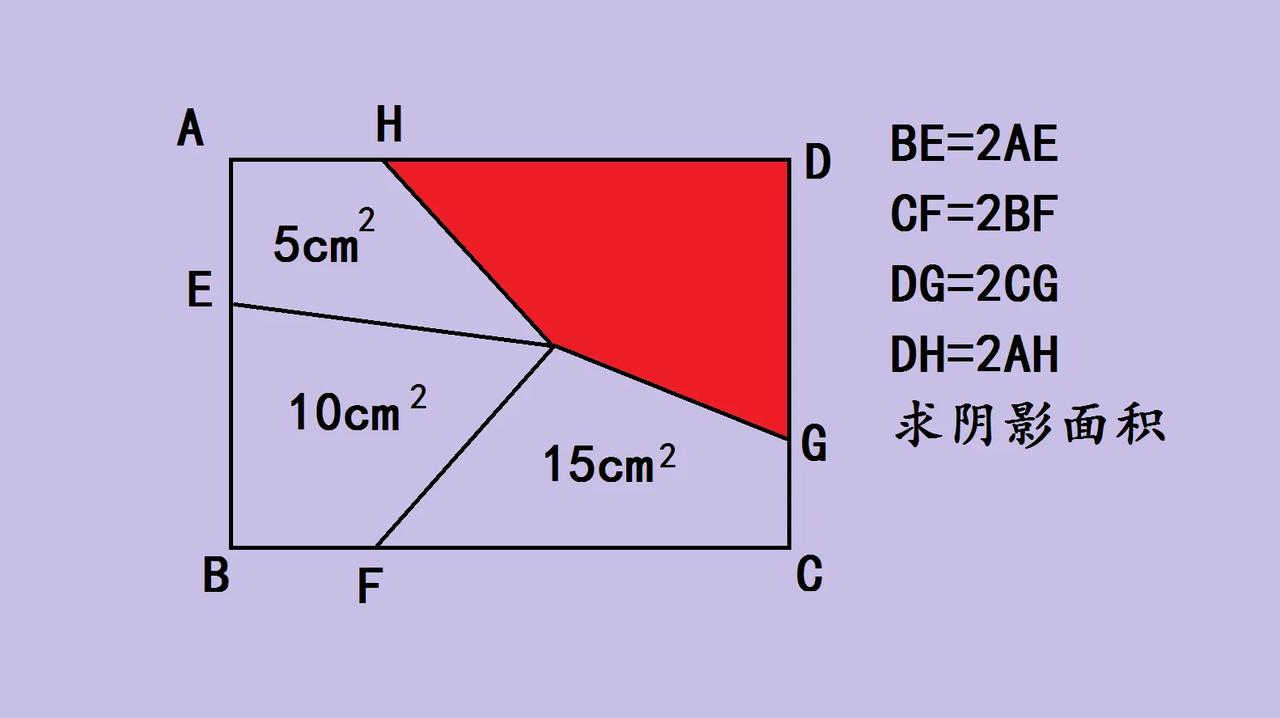家人们看这道初中几何竞赛题，长方形里藏着好多三角形，已知BE = 2AE 、CF