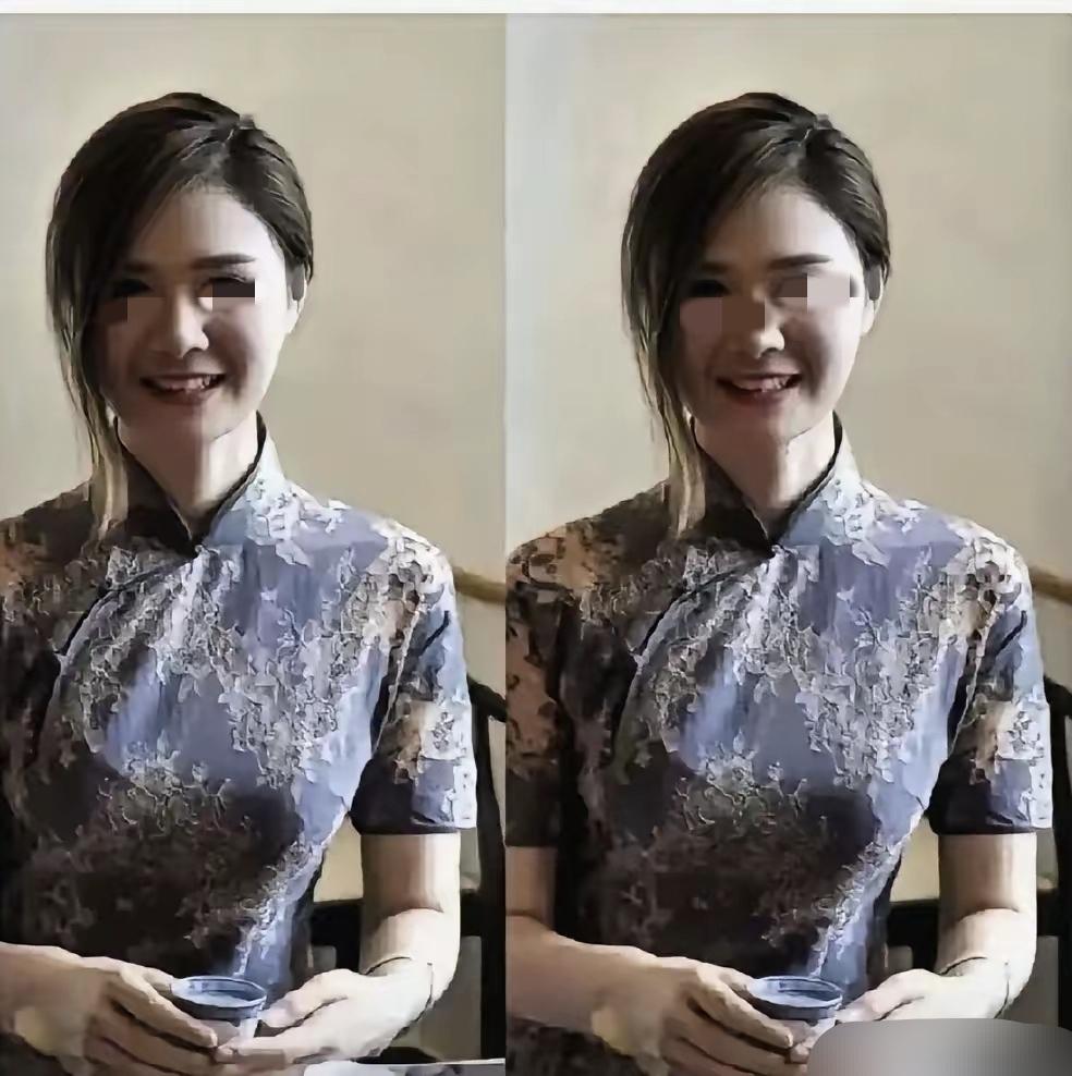 小三还挺会打扮的，一身旗袍穿着，头发前面特意留了一缕青丝在眼睛边晃来晃去，还能增