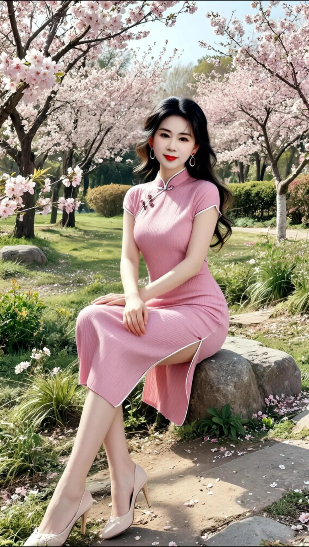 AI桃林旗袍写真 ai创作