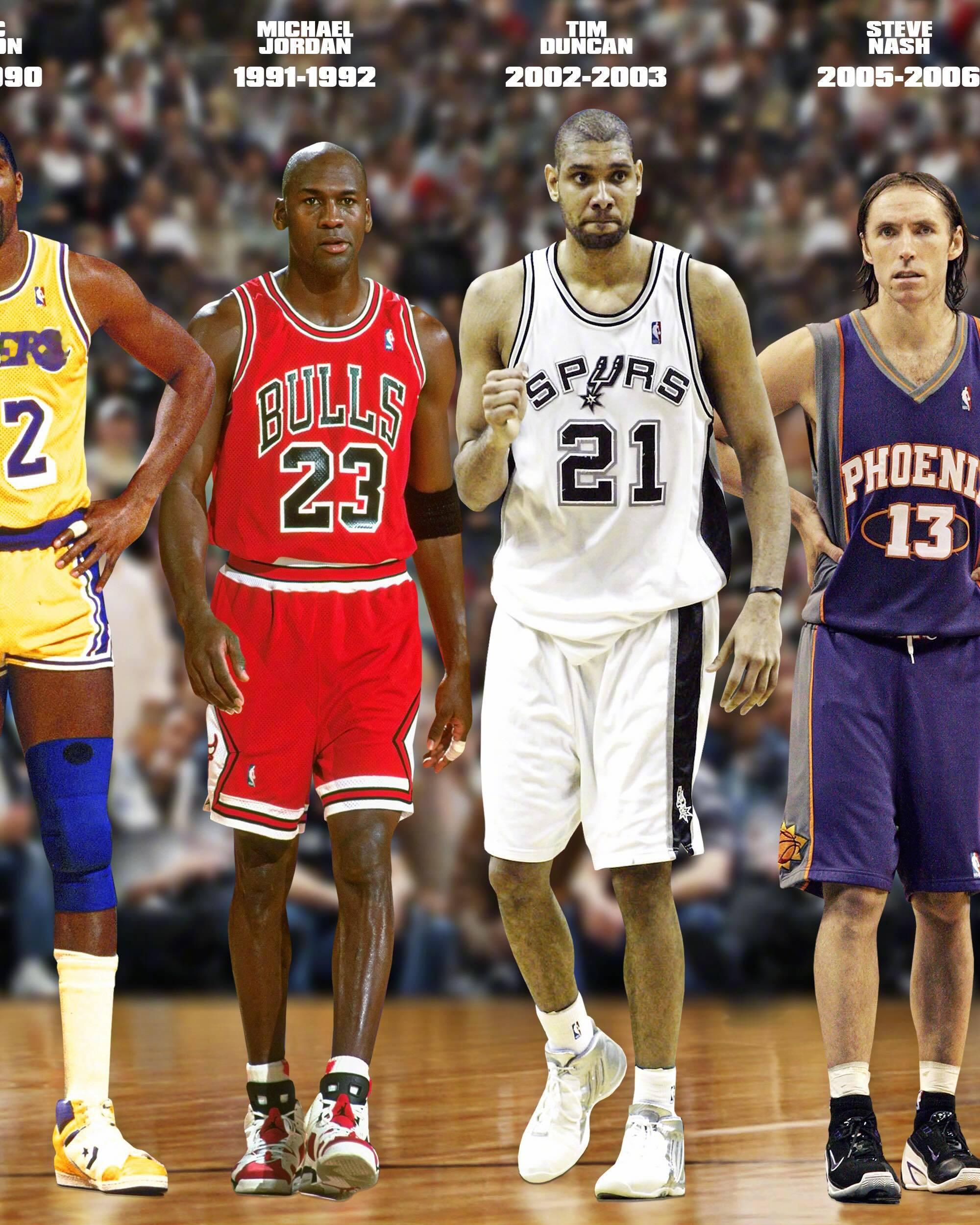 NBA历史上仅有的14位连庄过常规赛MVP的球员！ 
