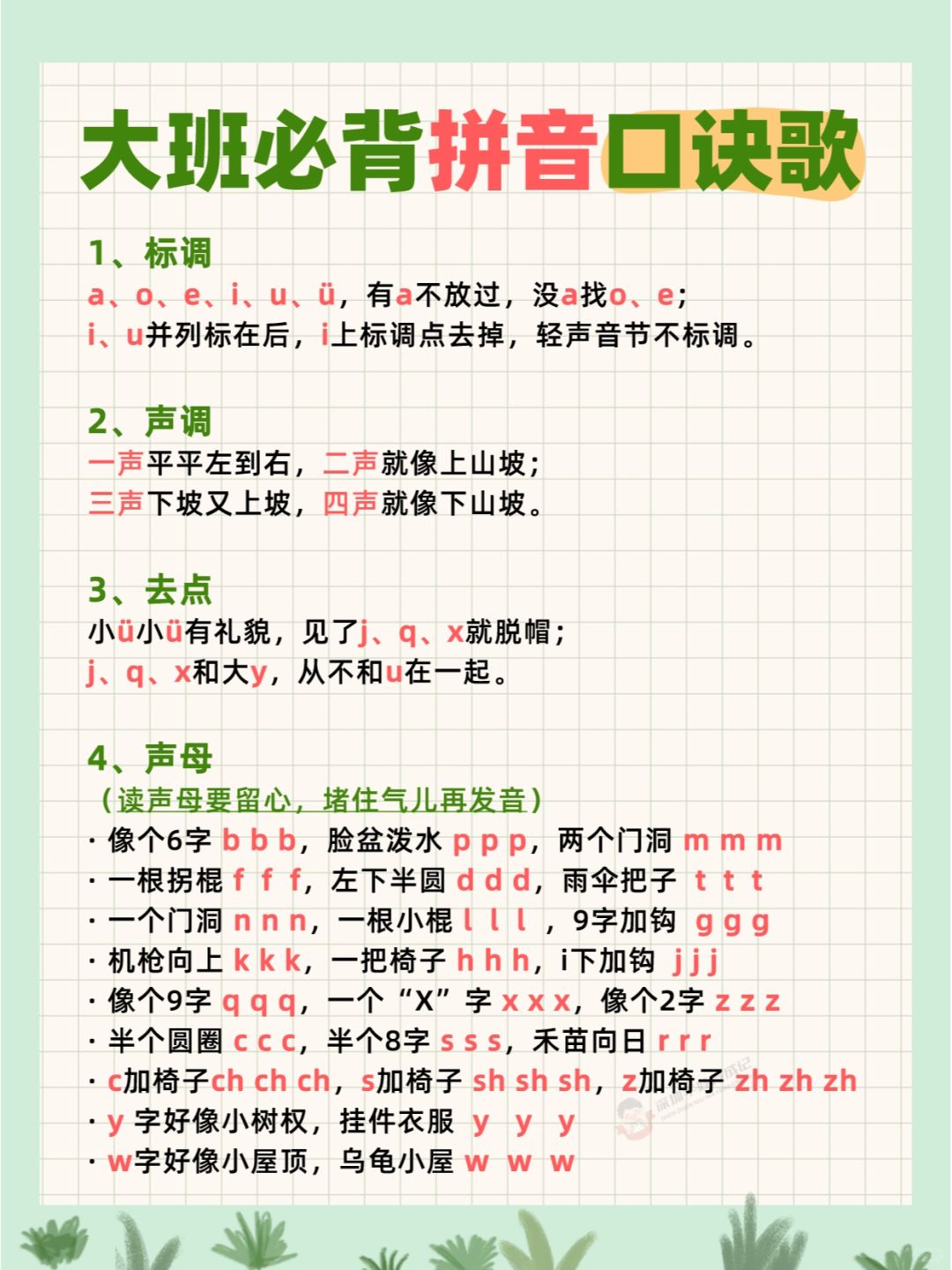 教孩子学拼音💪必背的8个经典拼音口诀歌