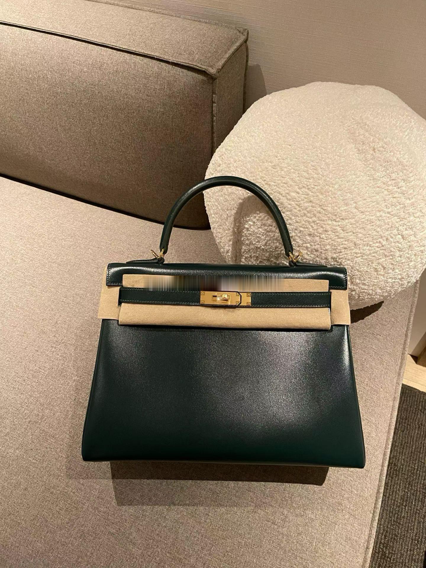 复古67祖母绿 box皮 Kelly 32cm 