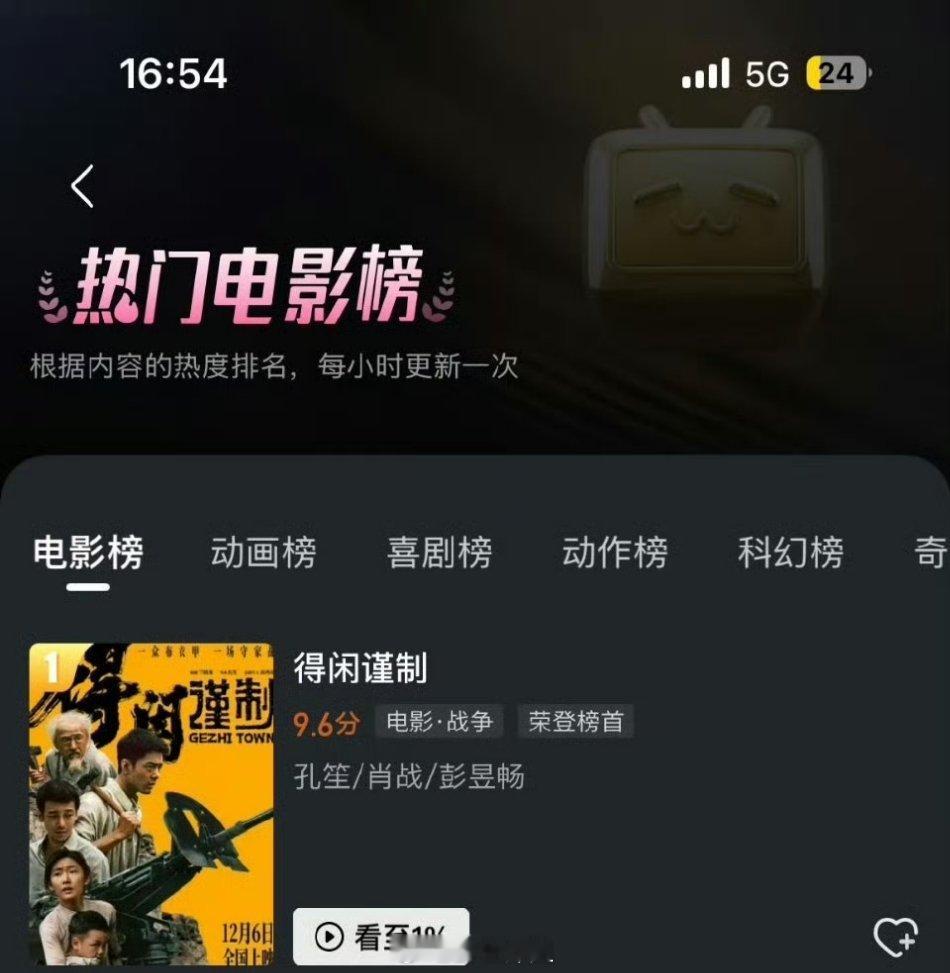 肖战《得闲谨制》连续三天在字母站热门电影第一肖战发布杀青小作文