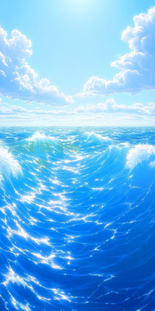 海天一色，超治愈的蓝色系海天手机屏保！海天一色 治愈系 大海的馈赠 蓝色治愈系