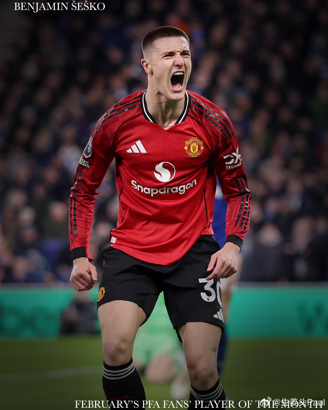 又来一个好消息 ✅谢什科当选为PFA球迷票选2月最佳球员 👏🏅曼联春节二创视