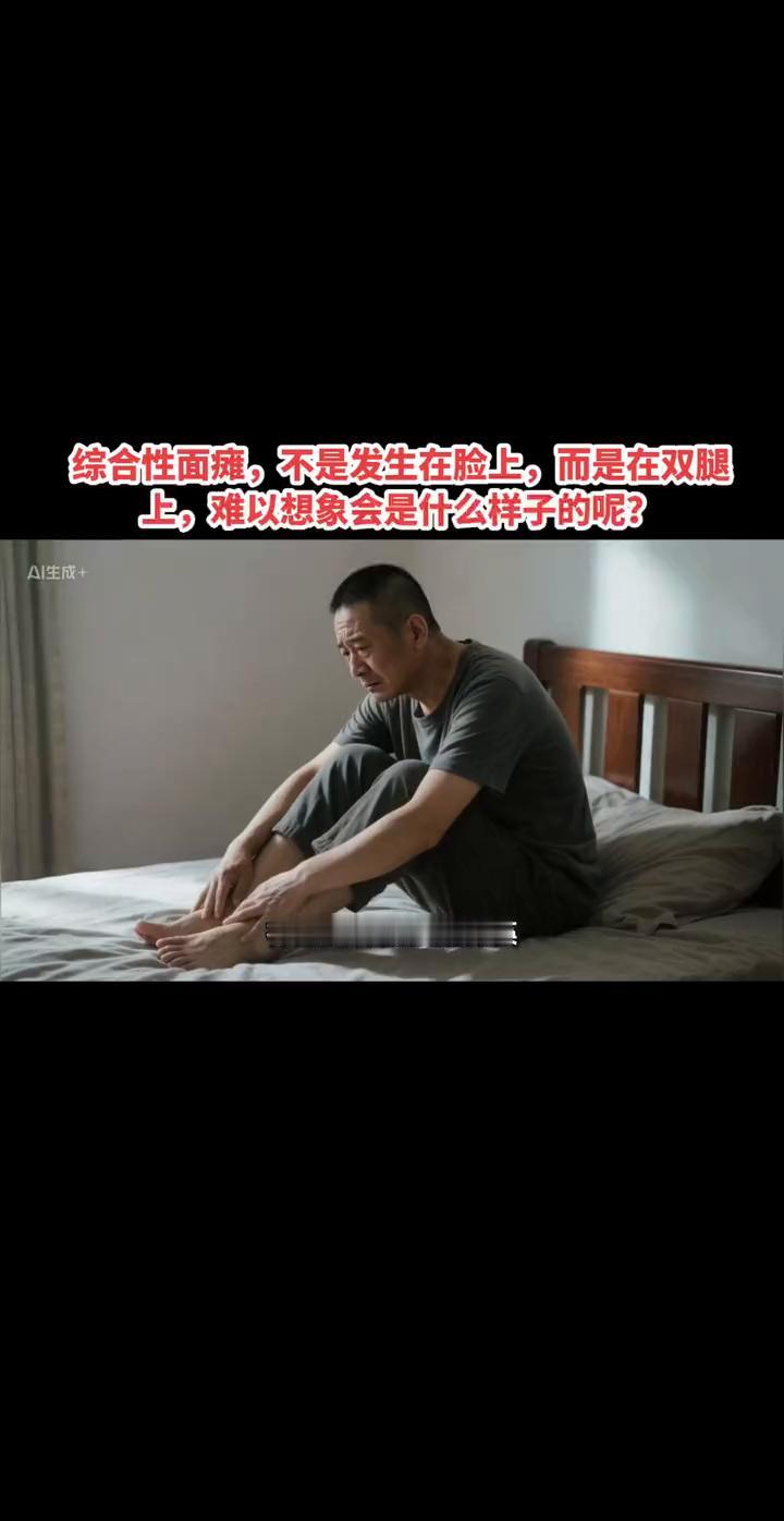 综合性面瘫不是发生在脸上，而是在双腿上，难以想象会是什么样子的呢？
神经炎，双腿