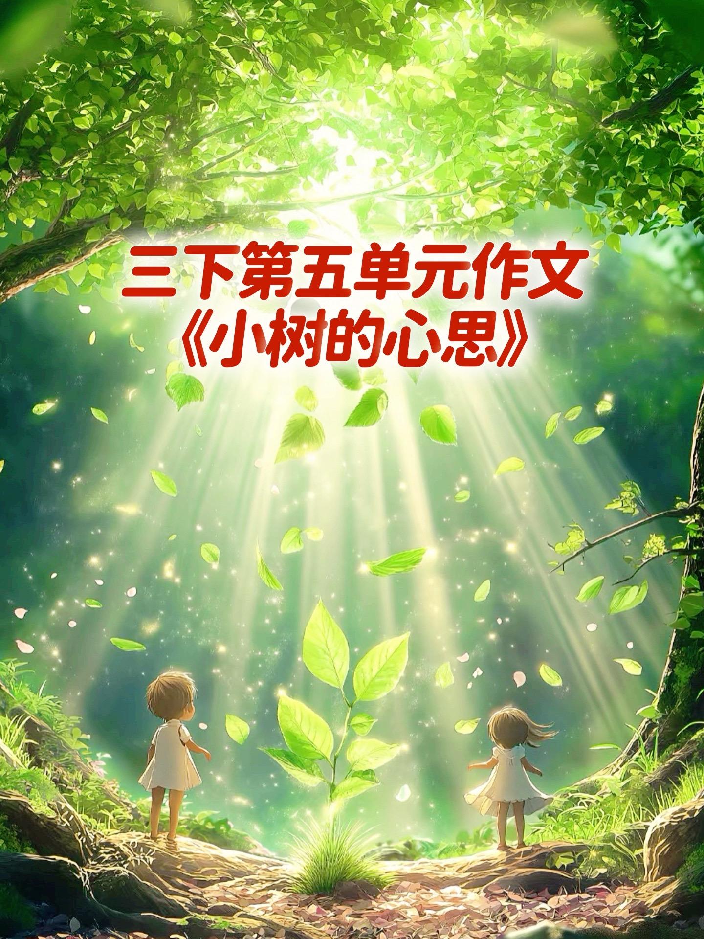《小树的心思》，同步优秀范文来了。家长必读，小学三年级下册第五单元习作...